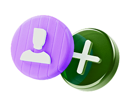 Значок "+" и значок с человеком
